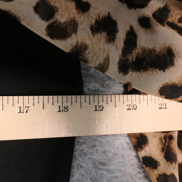 NWT A Love Story Blouse Top Women Small Black Animal Print Rhinestones Glam Luxe - Picture 8 of 12